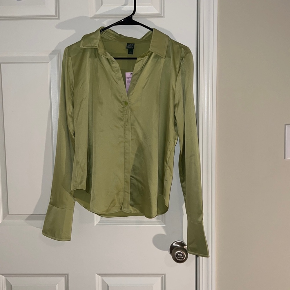 Target wild fable green blouse size s